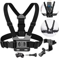 Suporte de Peito Ajustável para Telefones Celulares e Câmeras GoPro para Peito Motocicleta Bicicleta