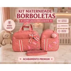 bolsa maternidade 2 peças borboleta delicada