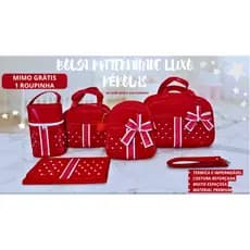 Kit Bolsa Maternidade menino\menina 5 peças completo luxo pérola