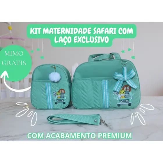 bolsa maternidade safari com laço feminina\masculina