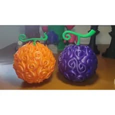 Kit 2 Akuma no mi Mera Mera no Mi e Gomu Gomu no Mi em Impressão 3D PLA Luffy e Sabo