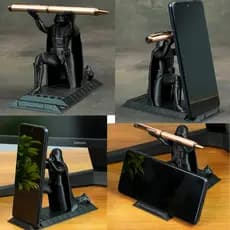 Suporte Darth Vader para Caneta e Celular – Impressão 3D em PLA