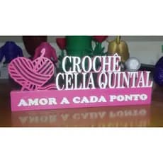 Placa Personalizada Artes em Crochê PLA 24 cm