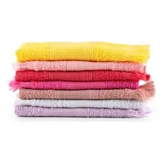 Kit 4 Toalhas Social Com Franjinha Algodão E Alta Absorção