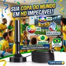 Antena Digital Interna Externa Full Hdtv 4K Cabo