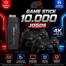 Console Retrô 10.000 Jogos | PS1 Liso | Otimizado Das Gringas Shop | 4K HDMI | SanDisk Ultra | 2 Controles