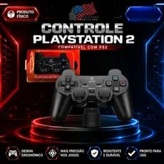 Controle Ps2 Sem/com Fio Playstation 2 Joystick Play2