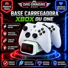 Base Carregadora Dupla DOBE para Controle Xbox Series S/X e Xbox One S/X com 2 Baterias Recarregáveis