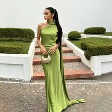 Nova Moda slim Fit Simples Fita halter Roupa Média Vestido Longo