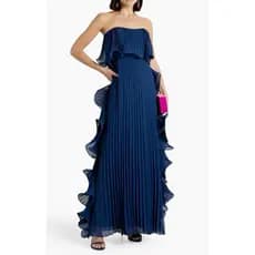 Novo Estilo Ins Elegante Plissado Busto Renda Trompete Festa Vestido De Dama De Honra