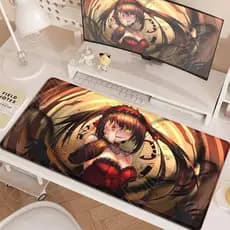 XXL Anime Meninas Tokisaki Kurumi Mouse Pad Nova Data Quente Um Jogo Ao Vivo Portátil Tapetes De Mesa Grande Borda De Bl