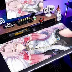 Wuthering Ondas XXL Kawaii Anime Menina Denia Bloqueio Borda Gaming Mouse Pad Computador Teclado Macio De Borracha Tapet