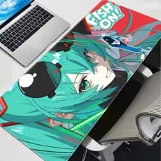 Hatsune Miku Mouse Pad Anime Tapete De Jogos Grande XL Borda Costurada Base De Borracha Antiderrapante Mousepad De Compu