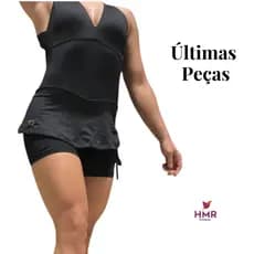 Vestido Macaquinho HMR Franzido Feminino Com Short Academia/Fitness