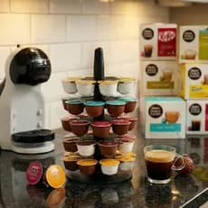 Porta Cápsulas Dolce Gusto e Três Corações Giratório Suporte Vertical Plástico Alta Resistência