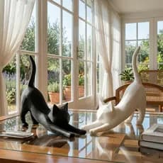 Gatos Decorativos Minimalistas Escutura Grande Decoração Moderno Sala Quarto Felino Elegante
