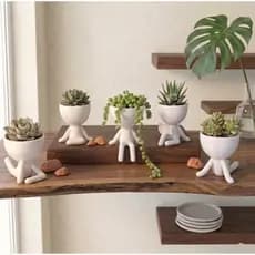Kit 5 Vasinhos Bob Decoração de casa Criativa e Minimalista, Mini Cachepot Suculentas - 6cm