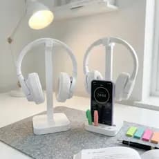Suporte para Fone Headset Gamer Universal  Organizador de Mesa porta Celular e Canetas