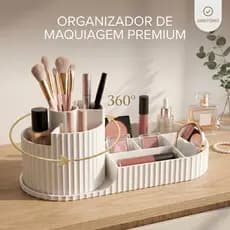 Organizador de Maquiagem Giratório 360° Premium Porta Pincel Perfume Cosmético Penteadeira Quarto