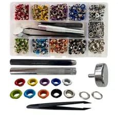 Kit Com 300 Ilhós Colorido E Vazador Com Arruelas.
