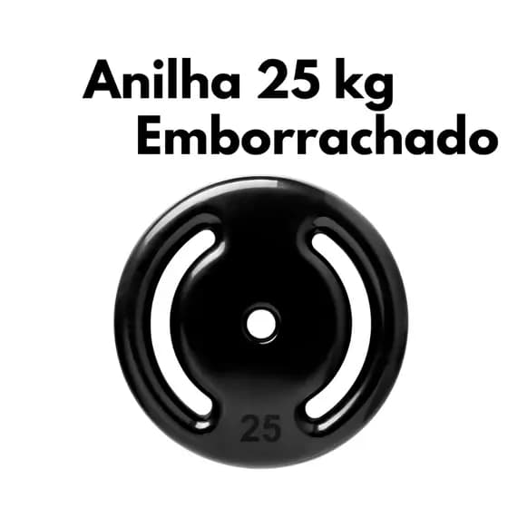 Anilha de 25 kg Emborrachada Profissional para Musculação e Exercício em casa