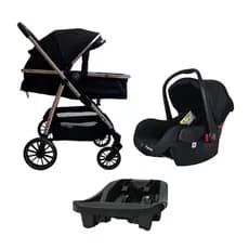 Kit Carrinho de Bebê Move 3 em 1 com Bebê Conforto e Base Nina – Reclinável e Compacto