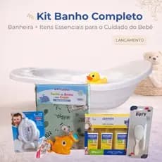 Kit Banheira Bebê 24L Completo Granado Shampoo Sabonete Toalha Termômetro Escova Recém-Nascido