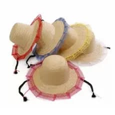 1 chapeu de palha com trancinha feminino festa junina julina sortidos