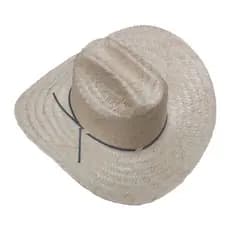 1 Chapéu de Palha Caranda Americano c/ arame e couro aba 10cm