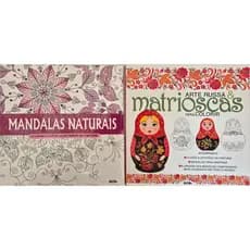 Kit 2 Livros para Colorir: Mandalas Naturais e Arte Russa & Matrioscas - Adulto
