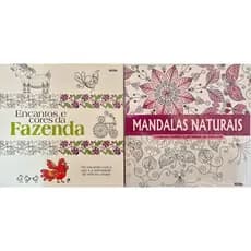 Kit 2 Livros para Colorir: Encantos e Cores da Fazenda e Mandalas Naturais - Adulto