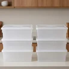 Kit 06 Potes Caixas Multiuso 05 Litros com Tampa Freezer, Alimentos, Ração Pets, Artesanato em Geral