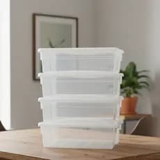 Kit 04 Potes Caixas Organizadora 11 Litros de Geladeira Açougue, Padaria, Buffet, Freezer, Cozinha