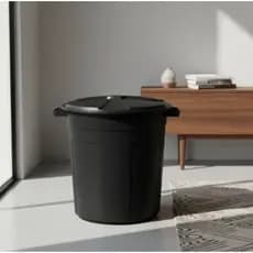 Cesto de Lixo 32 litros  Preto com Tampa - Resistente, Profissional para Cozinha e Escritório
