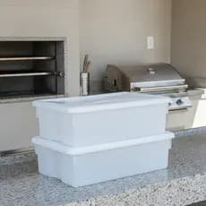 Kit 2 Caixas Organizadoras 11L com Tampa BPA Livre Multiuso Geladeira Freezer