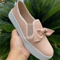 Tênis Feminino Casual Iate Slip on Confortável Laço IA 54