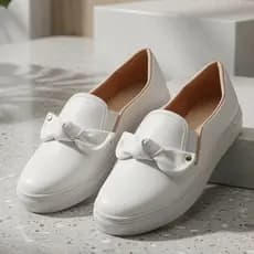 Tênis Feminino Slip On Casual Confortável Macio Calce Fácil Branco Enfermeira Área Saúde IA54