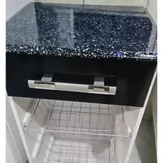 Fruteira Suporte P/ Bebedouro de Água De Cozinha Com Rodinhas + 1 Gaveta+3 Cestos