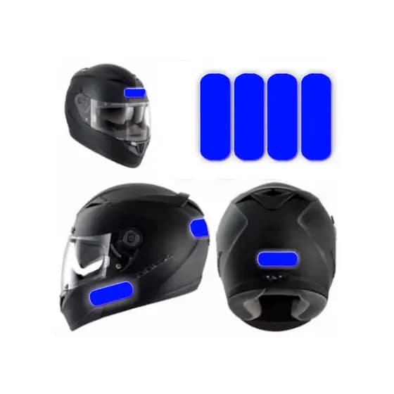 Kit Adesivo Refletivo Capacete Moto Bicicleta Skate - Azul