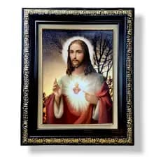 Quadro Sagrado Coração De Jesus Decorativo Parede 43x38cm