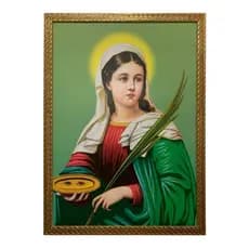 Quadro Decorativo Santa Luzia Grande 50x70Cm Resinado.