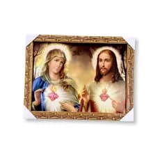 Quadro Sagrado Coracao De Jesus e Maria Decorativo 30x40cm