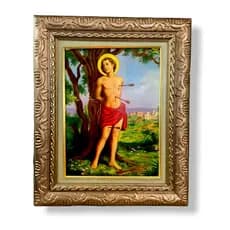 Quadro Parede São Sebastião 57x47 Imagem Resinada Decorativo