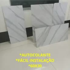 Kit 18 Placas Adesivas Mármore Parede Porcelanato Lavável 3d