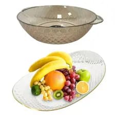 Fruteira Saladeira Organizador Multiuso De Frutas Tipo Aparência de Vidro Transparente Resistente