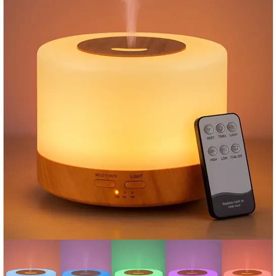 Difusor de Aromaterapia Portátil | Óleos Essenciais | Luminária LED | Relaxamento e Bem-Estar