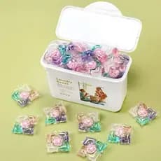 50PCS Cápsulas de Detergente Sabão Lava Roupas  5 em 1 Perfume Limpeza Profunda Maciez Proteção Tecido Lavanderia