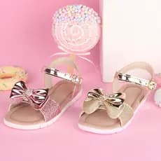 Sandália Infantil Menina Glitter Laço Feminina Super Confortável Casual Cores Festa Verão Dia a Dia