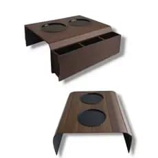Kit 2 Bandeja de Sofá com Porta Copo e Organizador Compartimentos Práticos para Sala