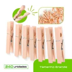 Prendedor de Roupas Pregador de Madeira Reforçado para Varal e Artesanato Grande